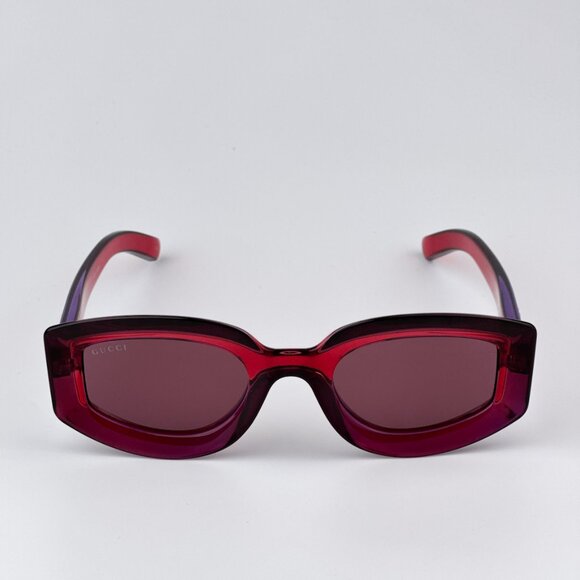 Gucci GG1719S 004 BRAND NEW Sunglasses Transparent Red Violet Women Square - Picture 1 of 9